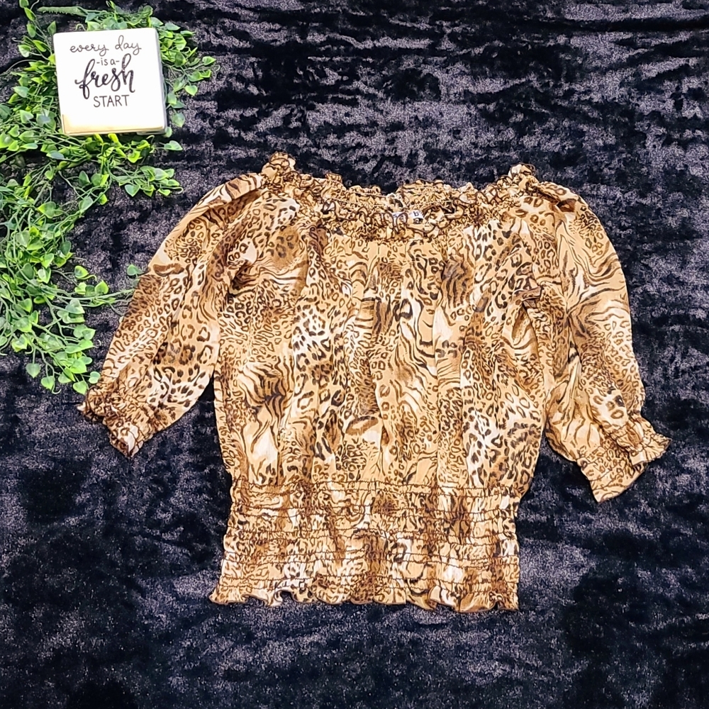 Leppard and Cheetah Print off the shoulders Blouse